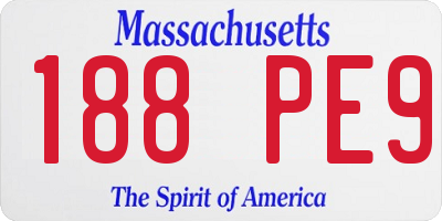 MA license plate 188PE9