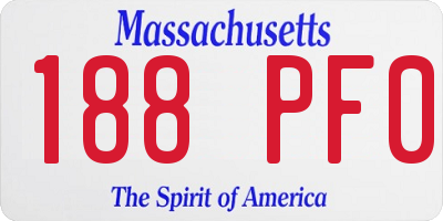 MA license plate 188PF0