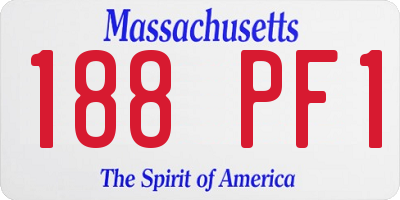 MA license plate 188PF1