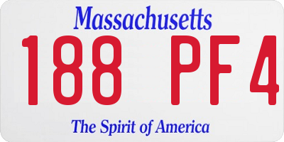 MA license plate 188PF4