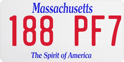 MA license plate 188PF7