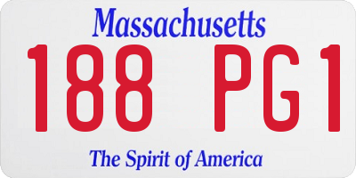 MA license plate 188PG1