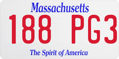 MA license plate 188PG3