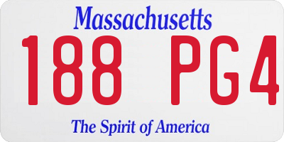 MA license plate 188PG4