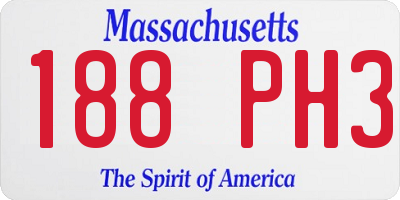 MA license plate 188PH3