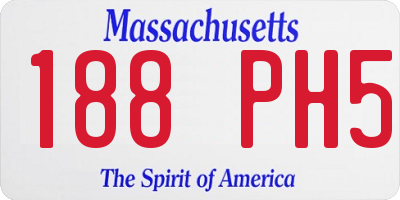 MA license plate 188PH5
