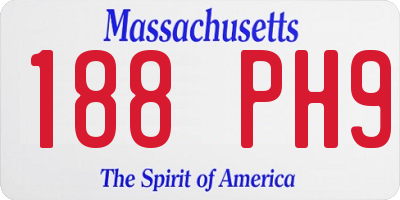 MA license plate 188PH9