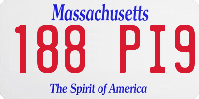 MA license plate 188PI9