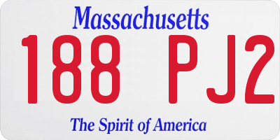 MA license plate 188PJ2