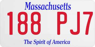 MA license plate 188PJ7