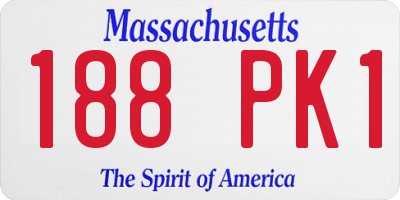 MA license plate 188PK1