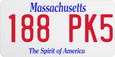 MA license plate 188PK5