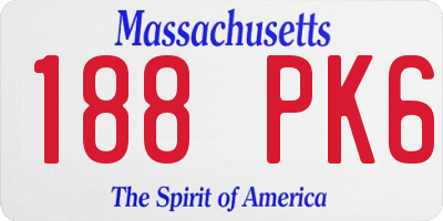 MA license plate 188PK6