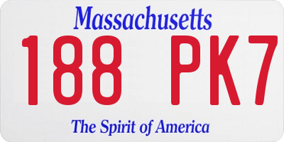 MA license plate 188PK7