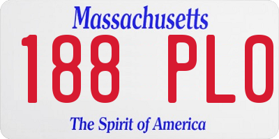 MA license plate 188PL0