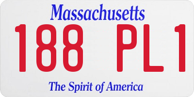 MA license plate 188PL1