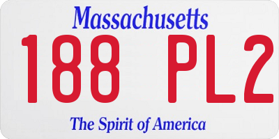 MA license plate 188PL2