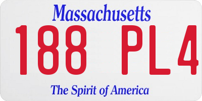 MA license plate 188PL4