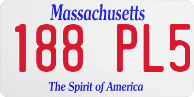 MA license plate 188PL5
