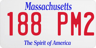 MA license plate 188PM2