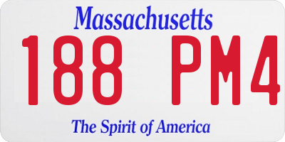 MA license plate 188PM4