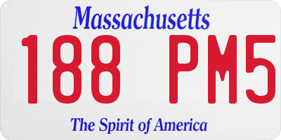 MA license plate 188PM5