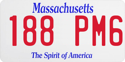MA license plate 188PM6