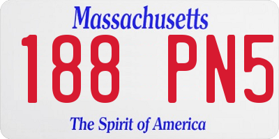 MA license plate 188PN5