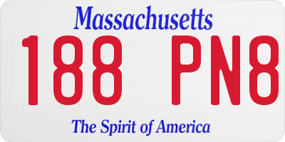 MA license plate 188PN8
