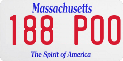 MA license plate 188PO0