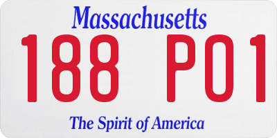MA license plate 188PO1