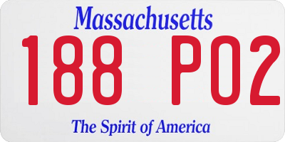 MA license plate 188PO2