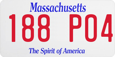 MA license plate 188PO4