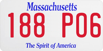 MA license plate 188PO6