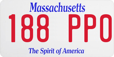 MA license plate 188PP0