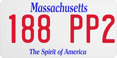 MA license plate 188PP2