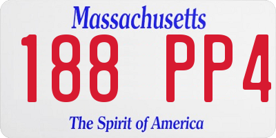 MA license plate 188PP4