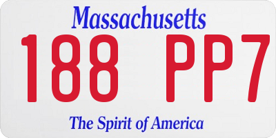 MA license plate 188PP7