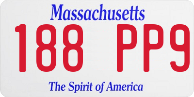 MA license plate 188PP9
