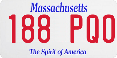 MA license plate 188PQ0