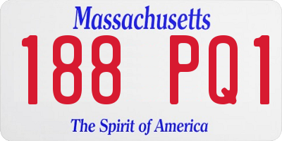 MA license plate 188PQ1