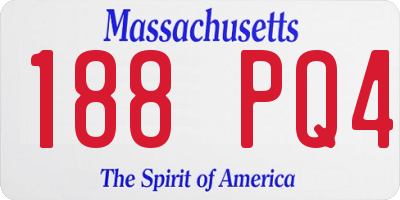 MA license plate 188PQ4