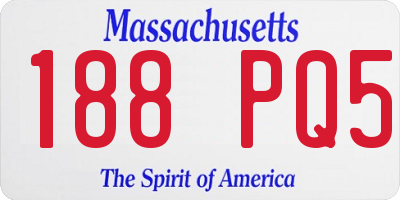 MA license plate 188PQ5