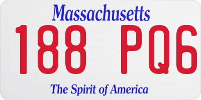 MA license plate 188PQ6