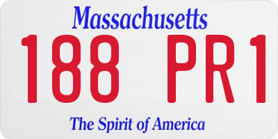 MA license plate 188PR1