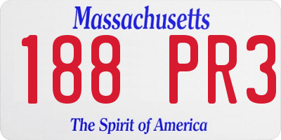MA license plate 188PR3