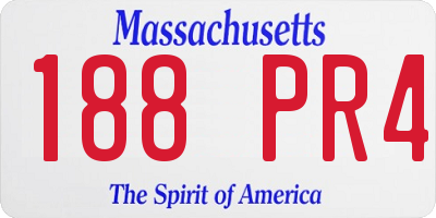 MA license plate 188PR4