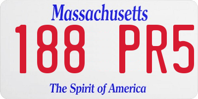 MA license plate 188PR5