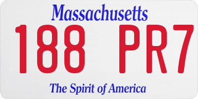 MA license plate 188PR7