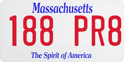MA license plate 188PR8